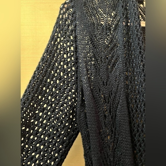 ⚫️ BOGO Vintage open front knitted long cardigan size small - Picture 3 of 9